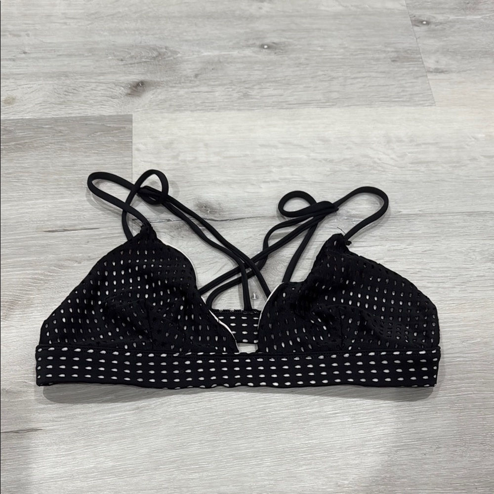 Acacia Swimwear Black and Cream Top